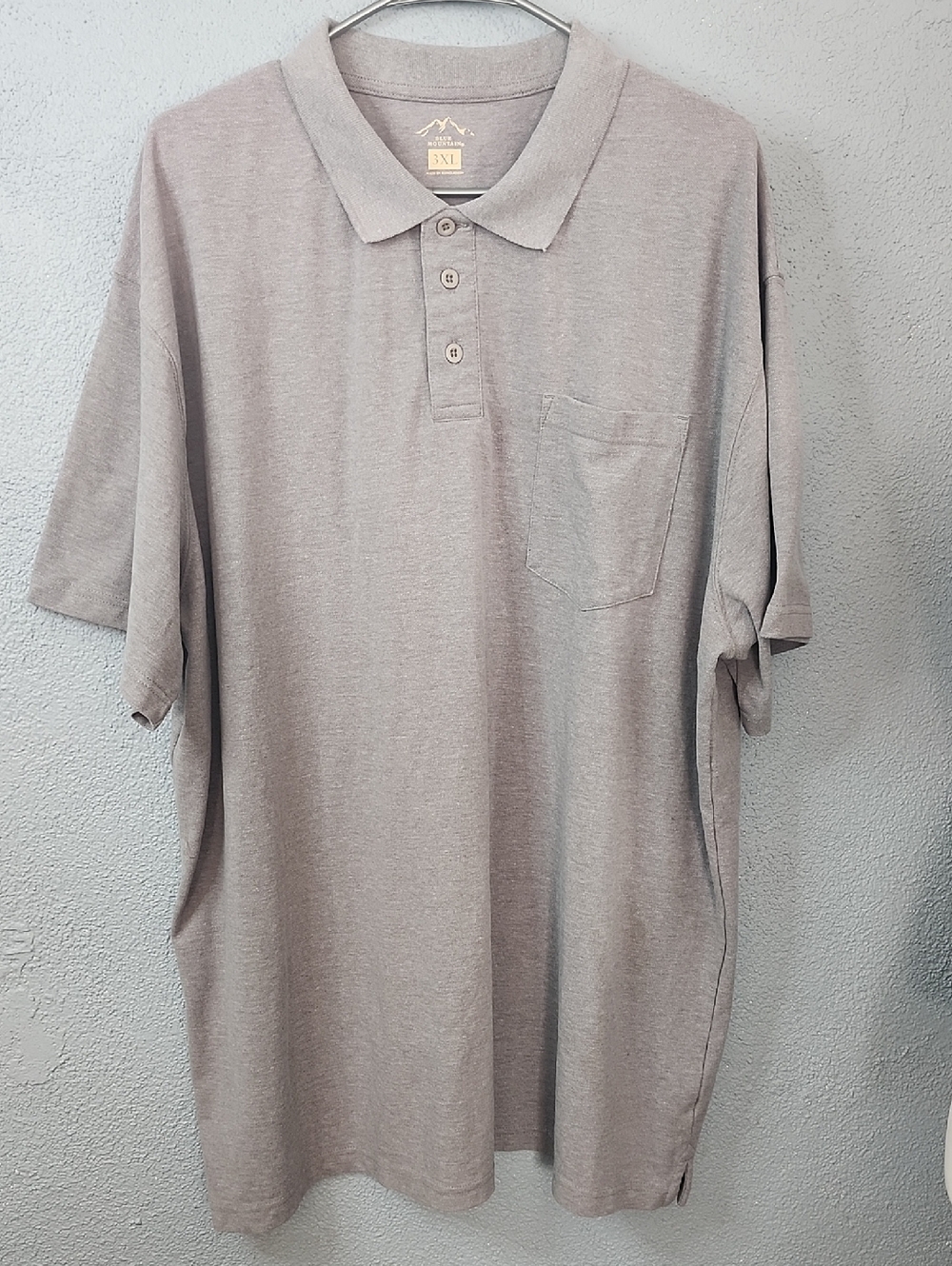 Casual Men's Grey Polo with Chest Pocket